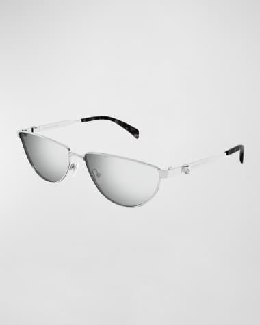 McQueen Mirrored Metal Cat-Eye Sunglasses