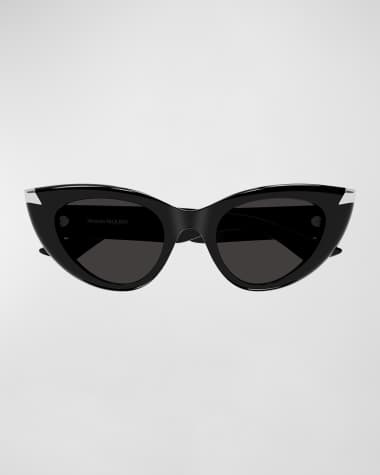 Alexander McQueen Sleek Acetate Cat-Eye Sunglasses