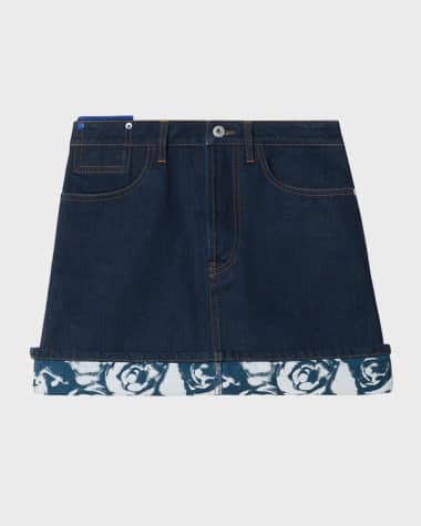 Burberry Heavyweight Denim EKD Patch Mini Skirt