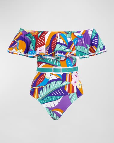 Paolita Tropicana Bianca Belted One-Piece Swimsuit