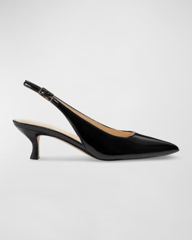 Marc Fisher LTD Larysa Patent Kitten-Heel Slingback Pumps