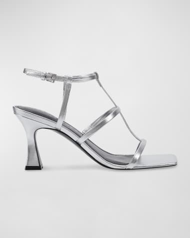Marc Fisher LTD Dennie Leather T-Strap Slingback Sandals