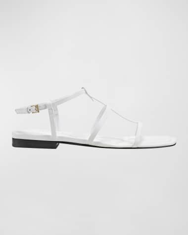 Marc Fisher LTD Leather T-Strap Flat Slingback Sandals