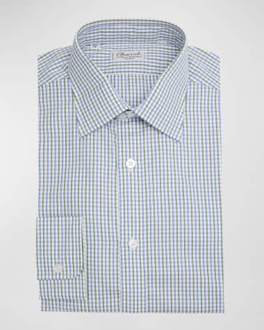 Charvet Men's Cotton Check-Print Dress Shirt