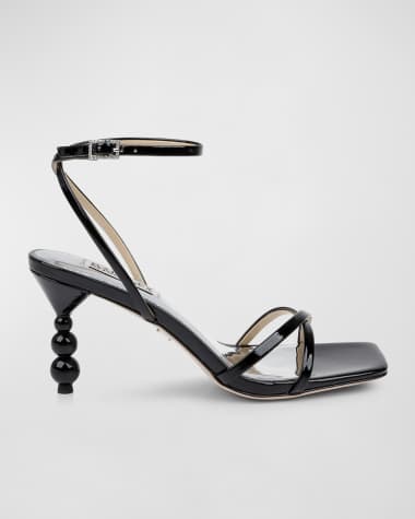Badgley Mischka Callie Leather Crisscross Ankle-Strap Sandals