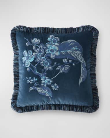 Etro Peach Reversible Embroidered Pillow