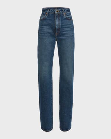 Khaite Danielle High-Rise Straight-Leg Ankle Jeans