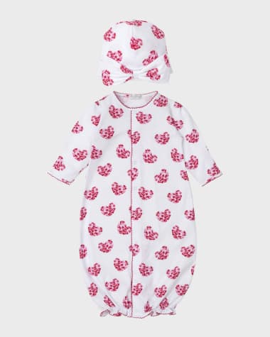 Kissy Kissy Girl's Heart of Hearts Convertible Gown and Hat Set, Size Newborn-S