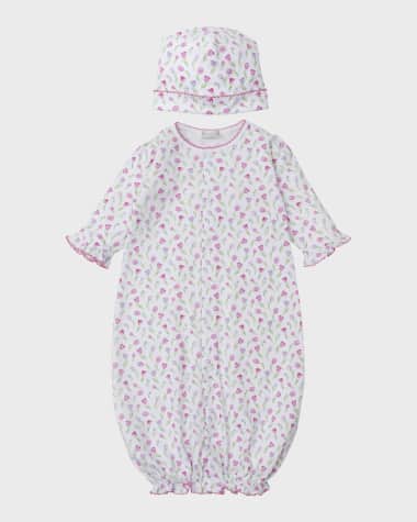 Kissy Kissy Girl's Tulip Festival Convertible Gown and Hat Set, Size Newborn-S
