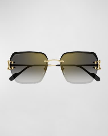 Cartier Rimless Metal Butterfly Sunglasses