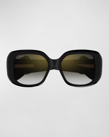 Cartier Panther-C Acetate Square Sunglasses