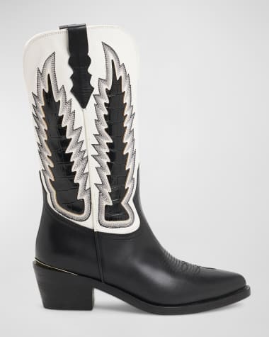 Partlow Whitney Mixed Leather Western Boots