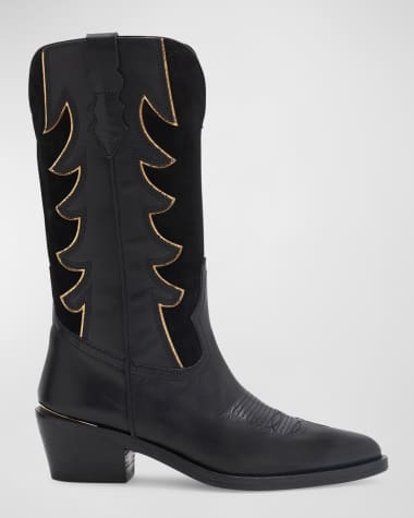 Partlow Rochelle Mixed Leather Western Boots