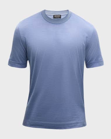 ZEGNA Men's Leggerissimo Mulberry Silk-Cotton T-Shirt