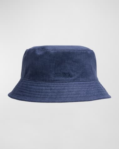 ZEGNA Men's Reversible Striped Bucket Hat