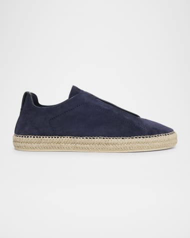 ZEGNA Men's Triple Stitch Suede Espadrille Sneakers