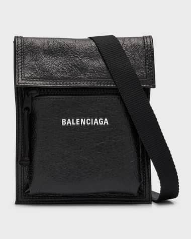 Balenciaga Men's Explorer Small Arena Lambskin Pouch with Strap