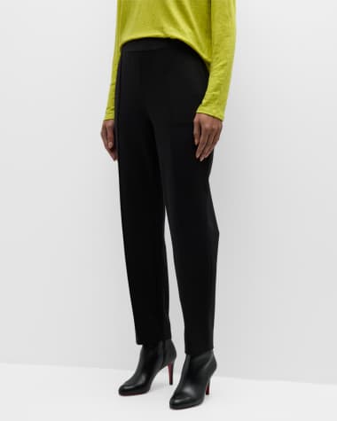 Eileen Fisher Petite Tapered Pintuck Flex Ponte Ankle Pants
