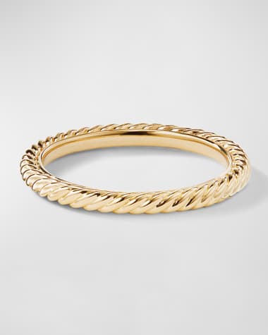 David Yurman Cable Collectibles Stack Ring in 18K Gold, 2mm
