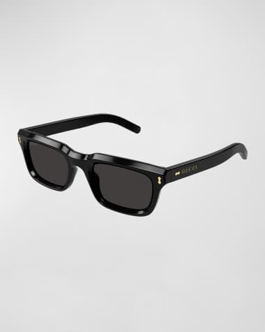 Gucci Men's Acetate Rectangle Sunglasses