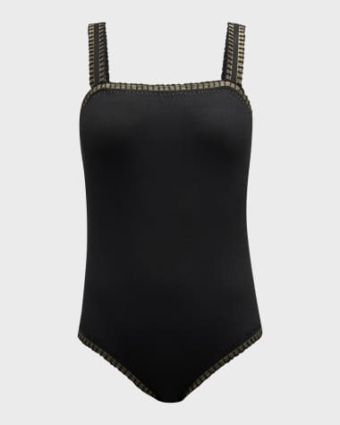 Platinum Inspired by Solange Ferrarini Square-Neck One-Piece Swimsuit