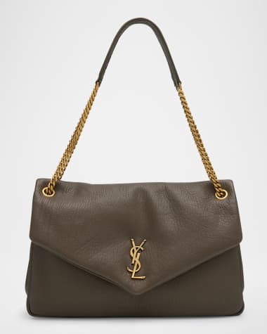 Saint Laurent Calypso Large YSL Shoulder Bag in Leather