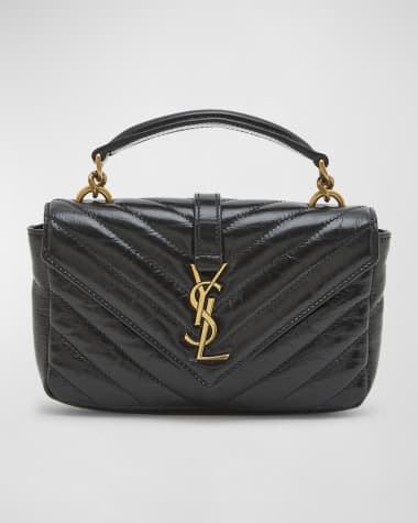 Saint Laurent College Mini YSL Quilted Crossbody Bag