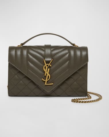 Saint Laurent Envelope Triquilt Small YSL Shoulder Bag in Smooth Leather
