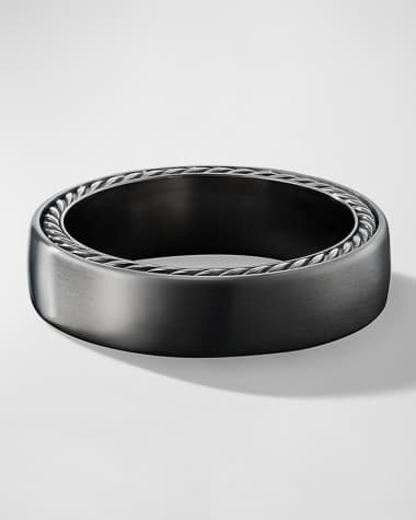 David Yurman Men's Streamline Band Ring in Grey Titanium, 6mm