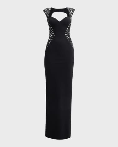 Chiara Boni La Petite Robe Cutout Embellished Sweetheart Column Gown