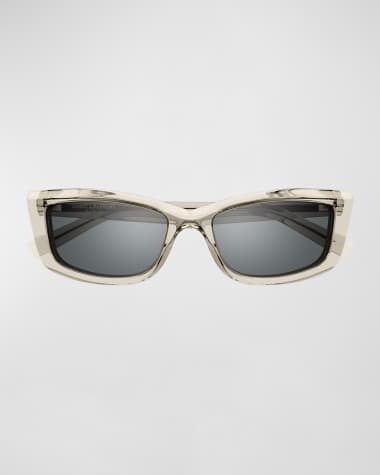 Saint Laurent Logo Acetate Cat-Eye Sunglasses