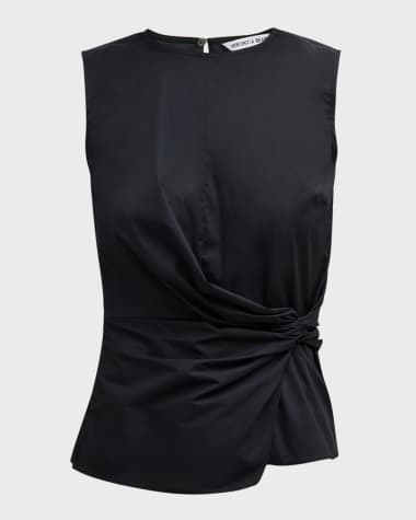 Veronica Beard Bisa Gathered Sleeveless Top