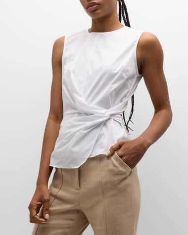 White Sleeveless Designer Tops for Women
