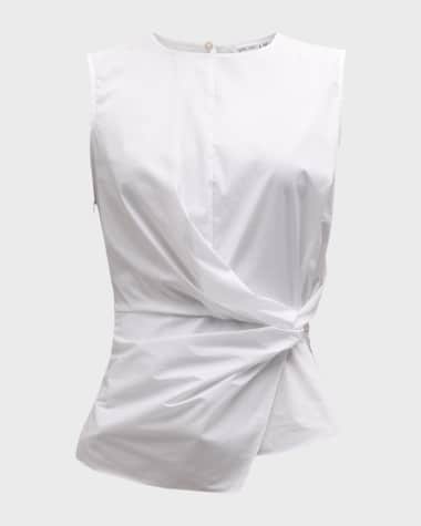 Veronica Beard Bisa Gathered Sleeveless Top