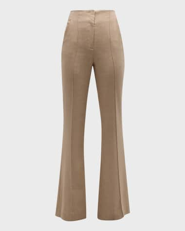 Wide Leg Side Split High Waist Trousers Verona Green | likemary | SilkFred  US