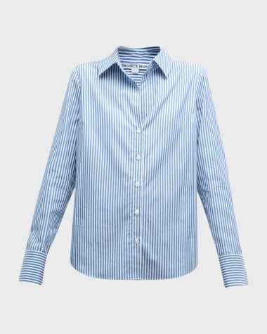 Veronica Beard Amelia Striped Button-Front Shirt