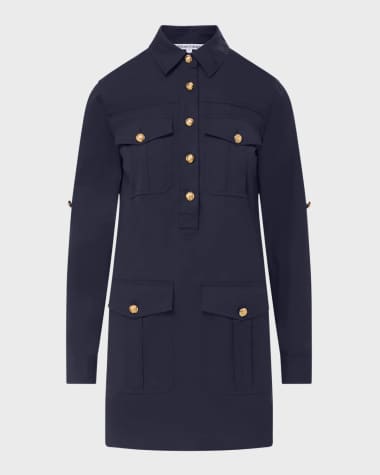 Veronica Beard Saude Long-Sleeve Utility Dress
