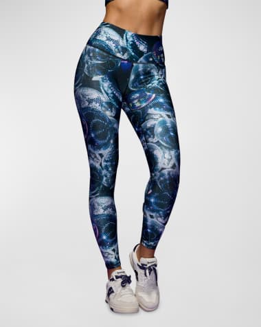 Kids Hi-Shine Flare Leggings in Disco Fever