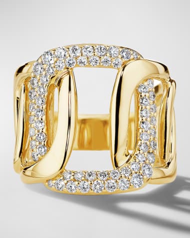 Mimi So 18K Yellow Gold 5 Link Pave Diamond Ring