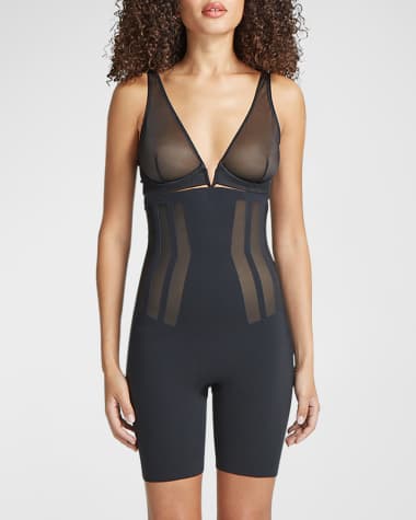 Buy Spanx Spotlight Lace-trimmed Stretch-tulle Bodysuit - Black At