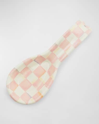 MacKenzie-Childs Rosy Check Enamel Spoon Rest