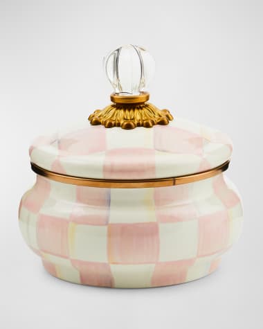 MacKenzie-Childs Rosy Check Squashed Pot