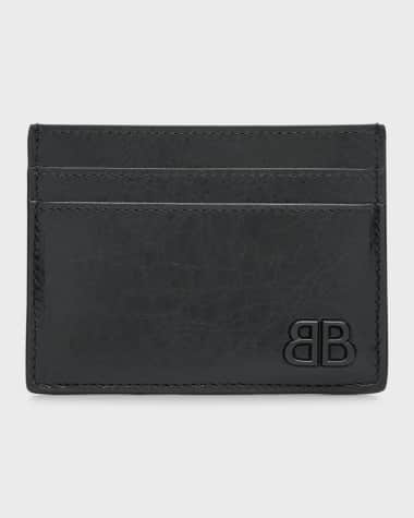 Balenciaga Men's Monaco BB-Logo Lambskin Card Holder