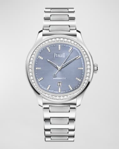 PIAGET Polo 36mm Stainless Steel Blue Dial Diamond Watch