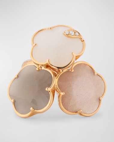 Pasquale Bruni 18K Red Gold Ton Joli Ring with Moonstones