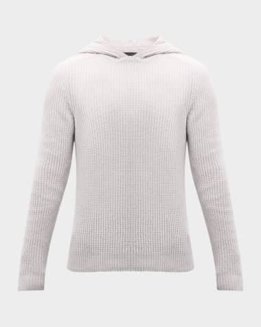 Iris Von Arnim Men's Stonewashed Cashmere Ribbed Hoodie