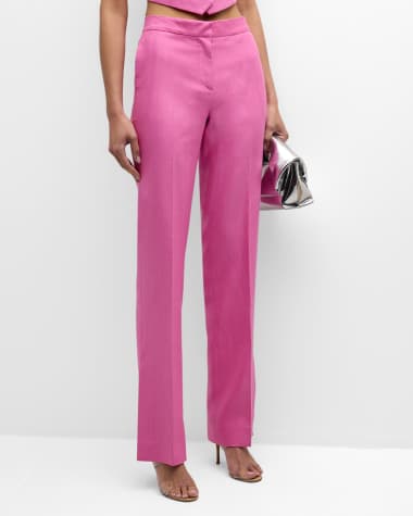 LoveShackFancy Poppet Straight-Leg Tailored Pants