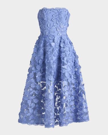 HELSI Florence Strapless Lace Applique Midi Dress