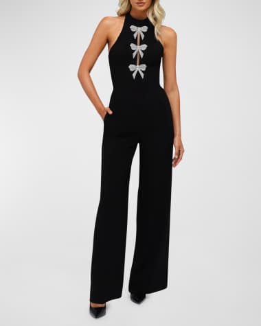 What a Wonderful Day Black Tie-Strap Overall Jumpsuit