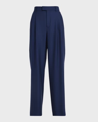 ARMARIUM Giorgia Double-Pleated Wide-Leg Wool Pants